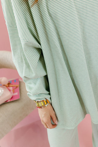 Mika Striped Tunic Top in Mint