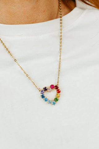 Katie Heart Necklace in Colorful