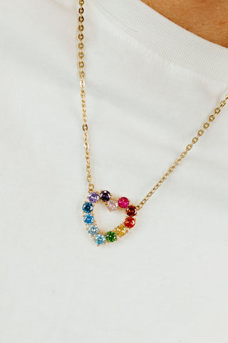 Katie Heart Necklace in Colorful