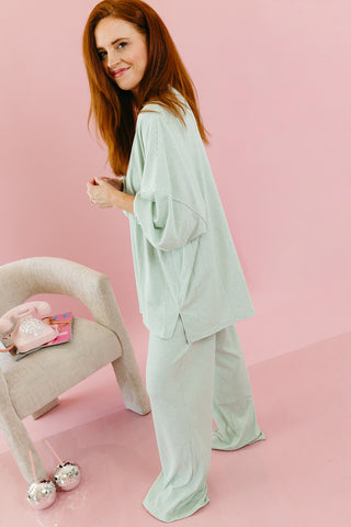 Mika Striped Tunic Top in Mint