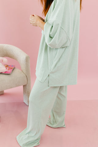 Mika Striped Tunic Top in Mint