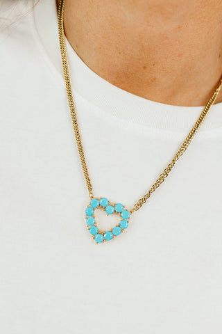 Katie Heart Necklace in Turquoise