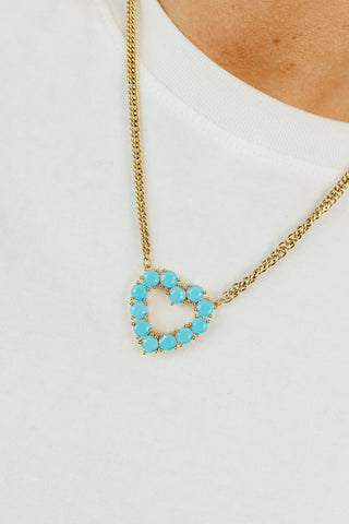 Katie Heart Necklace in Turquoise