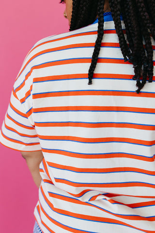Coralee Stripe Boxy Tee