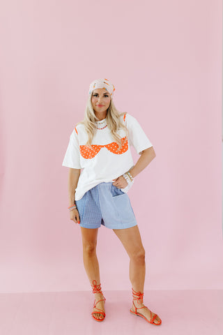 Kenzie Polka Dot Patchwork Bikini Tee