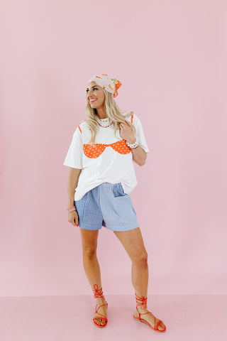 Kenzie Polka Dot Patchwork Bikini Tee