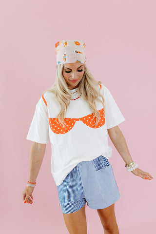 Kenzie Polka Dot Patchwork Bikini Tee