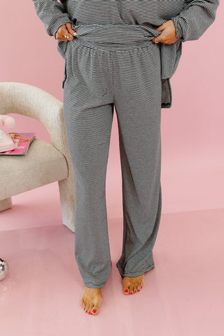 Mika Stripe Lounge Pants in Black