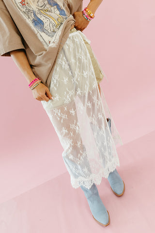 Hollyn Sheer Lace Wrap Skirt