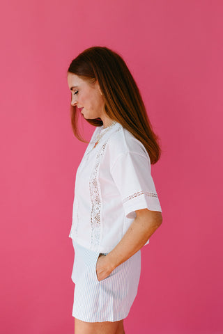 Anya Lace Button Up Knit Top
