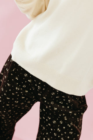 Avaree Denim Collar Polo Sweater