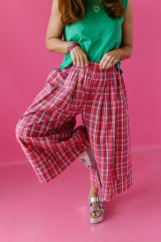 Kyle Plaid Wide Leg Pants