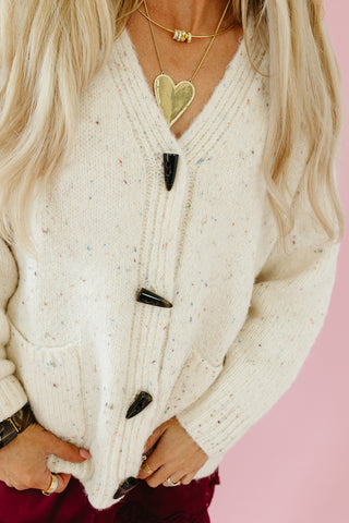Stoney Cardigan in Oatmeal Confetti