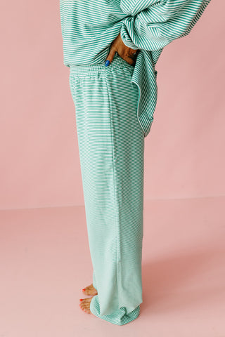 Nyah Striped Lounge Pants in Green