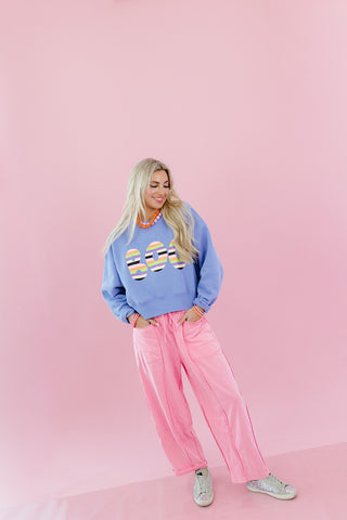 Lou Mineral Wash Barrel Pants in Candy Pink