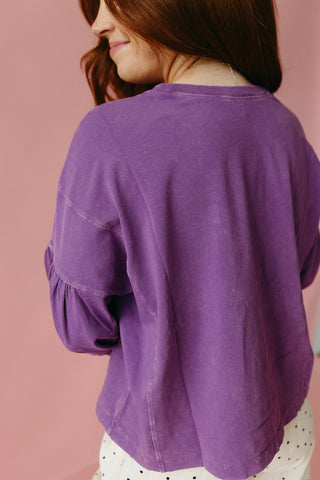 Neely Long Sleeve Top in Plum