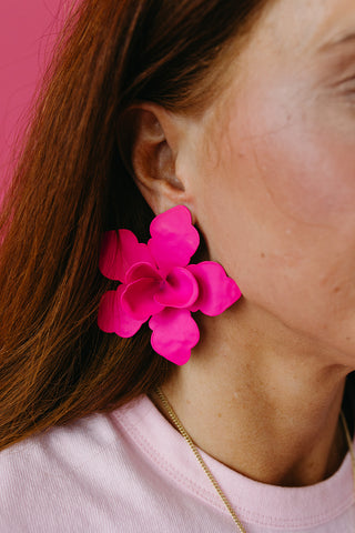 Maxine Statement Earrings - Magenta
