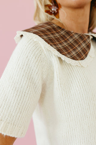 Sara Plaid Collar Sweater