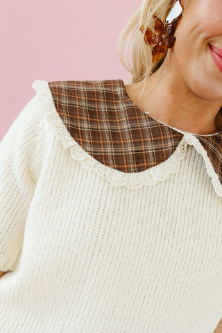 Sara Plaid Collar Sweater