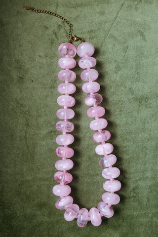 Sugar Beads Necklace/Bracelet Set - Pink