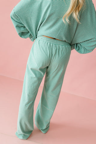 Nyah Striped Lounge Pants in Green