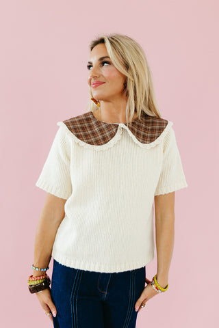 Sara Plaid Collar Sweater