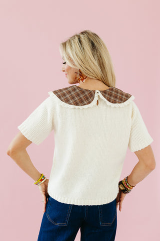 Sara Plaid Collar Sweater
