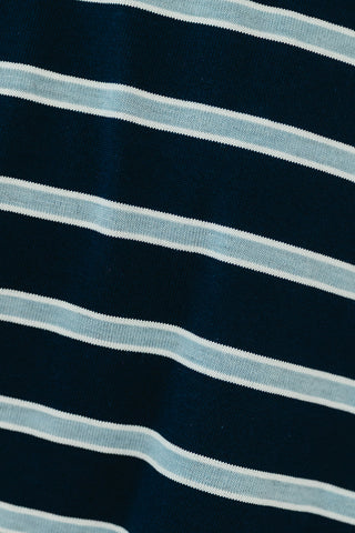 Zoe Oversized Stripe Long Sleeve Tee in Navy/Cloud