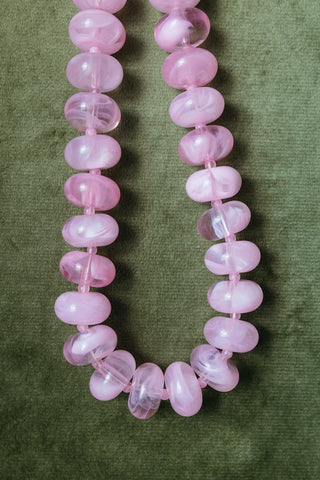 Sugar Beads Necklace/Bracelet Set - Pink