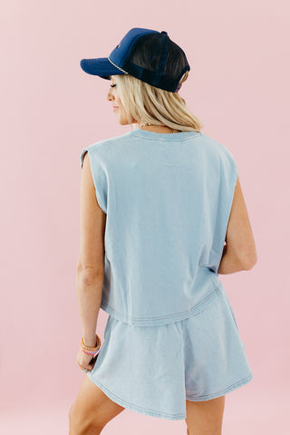 Lulu Knit Skort in Denim