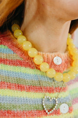 Chunky Beaded Necklace - Gold