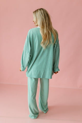 Nyah Striped Lounge Pants in Green
