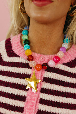 Brookie Chunky Beaded Star Necklace