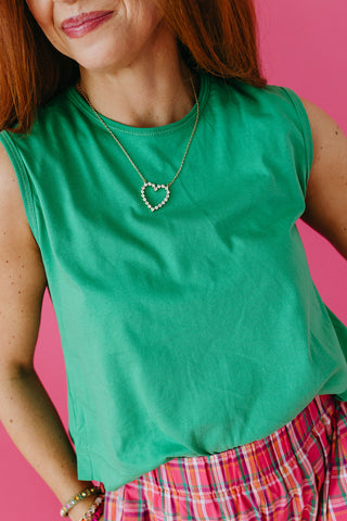 Bea Knit Tank Top in Green