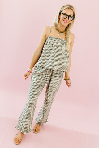 Manda Plaid Matching Pant Set