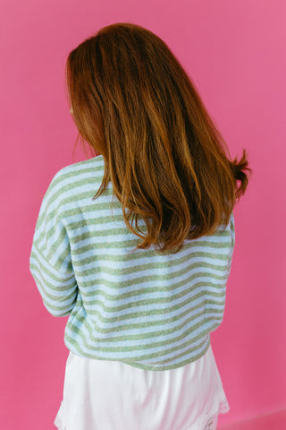 Piper Cardigan in Matcha Stripe