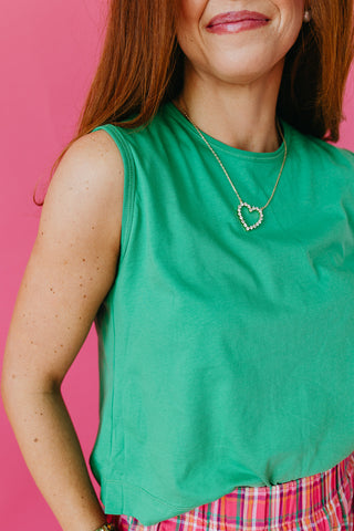 Bea Knit Tank Top in Green