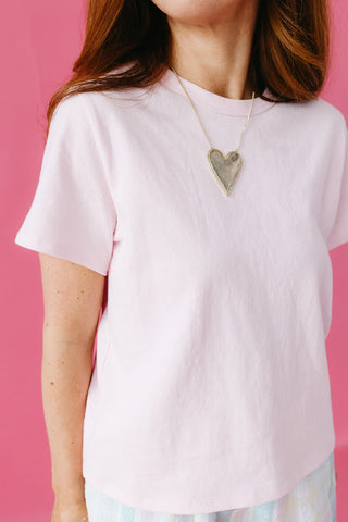 Sarah Basic Tee in Baby Pink