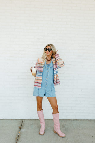 Nola Denim Collared Romper