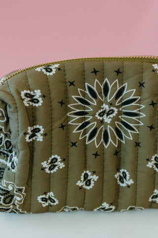 Bandana Cosmetic Pouch - Olive
