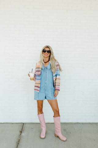 Nola Denim Collared Romper