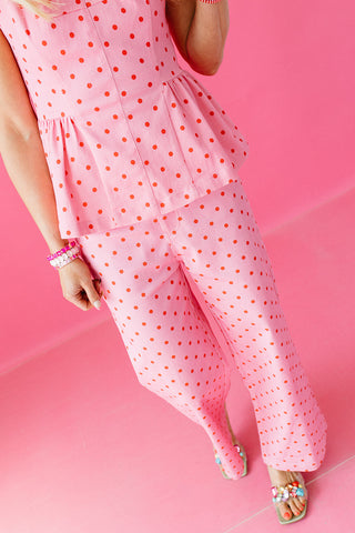 Linds Polka Dot Pants in Pink/Red