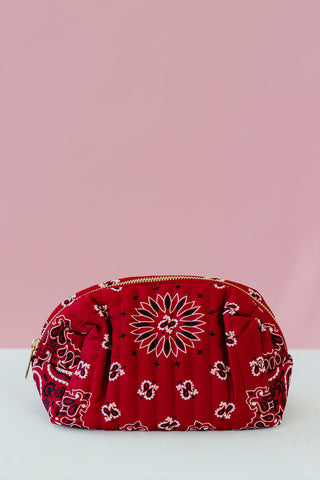Bandana Cosmetic Pouch - Classic Red