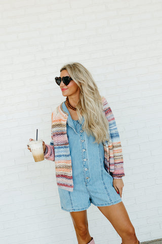 Nola Denim Collared Romper