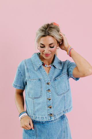 Kinsley Denim Button Up Top