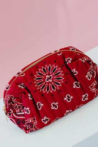 Bandana Cosmetic Pouch - Classic Red