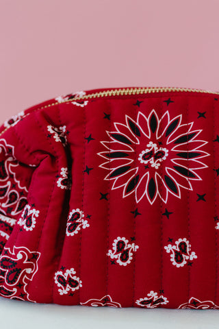 Bandana Cosmetic Pouch - Classic Red