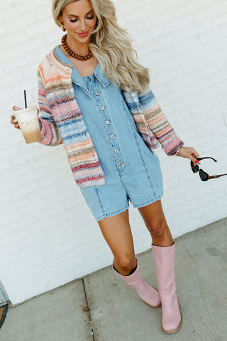 Nola Denim Collared Romper