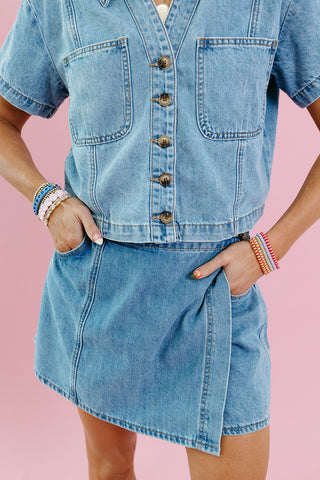 Kinsley Denim Button Up Top