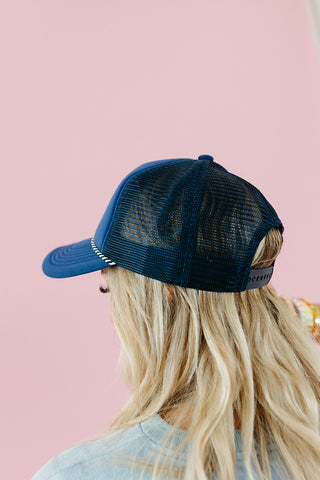 Sunshine Club Trucker Hat in Navy